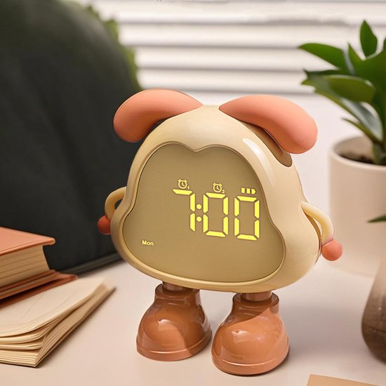 Kinderwekker Hondenmodel - Slaaptrainer Nachtlampje - Kinderkamer Decoratie - Schattig Dier Design - 128 cm Breed - Geel — afbeelding 2