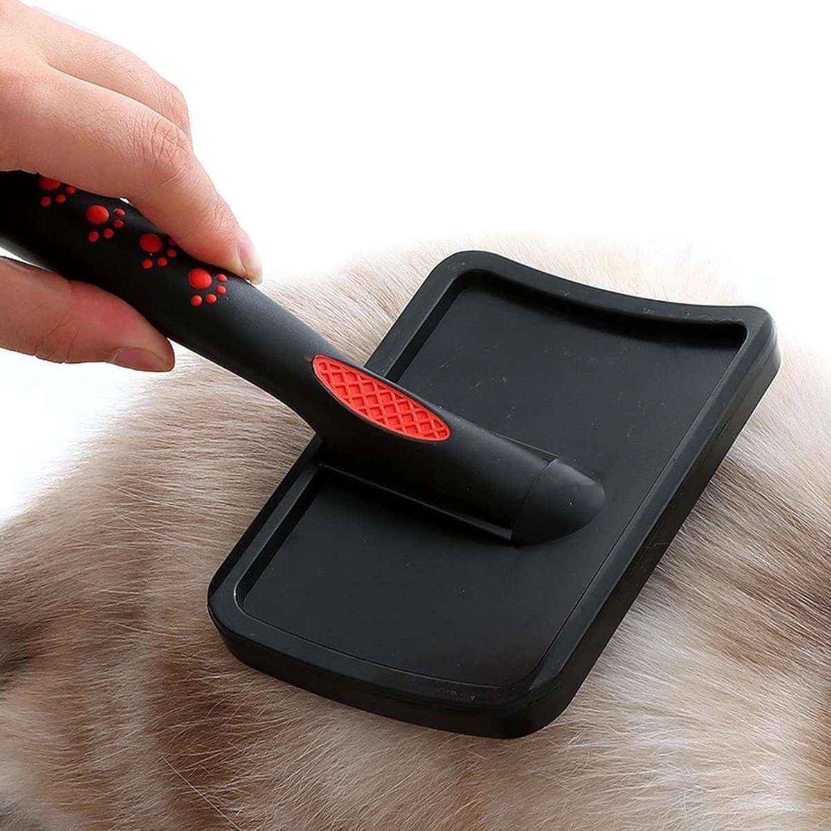 Honden Borstel - Vachtverzorging Tool - Dagelijkse Verzorging - Ergonomisch Antislip Handvat - 12 x 8 x 2 cm - Zwart