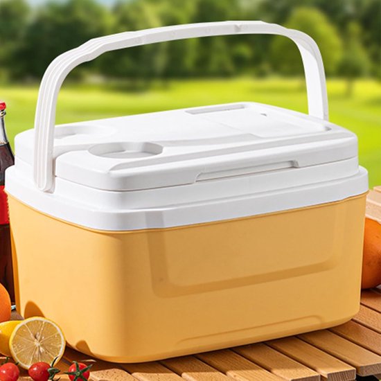 Isolatiebox - Koelbox - Buitenactiviteiten - Lichtgewicht ontwerp - 8 liter - Geel — afbeelding 2