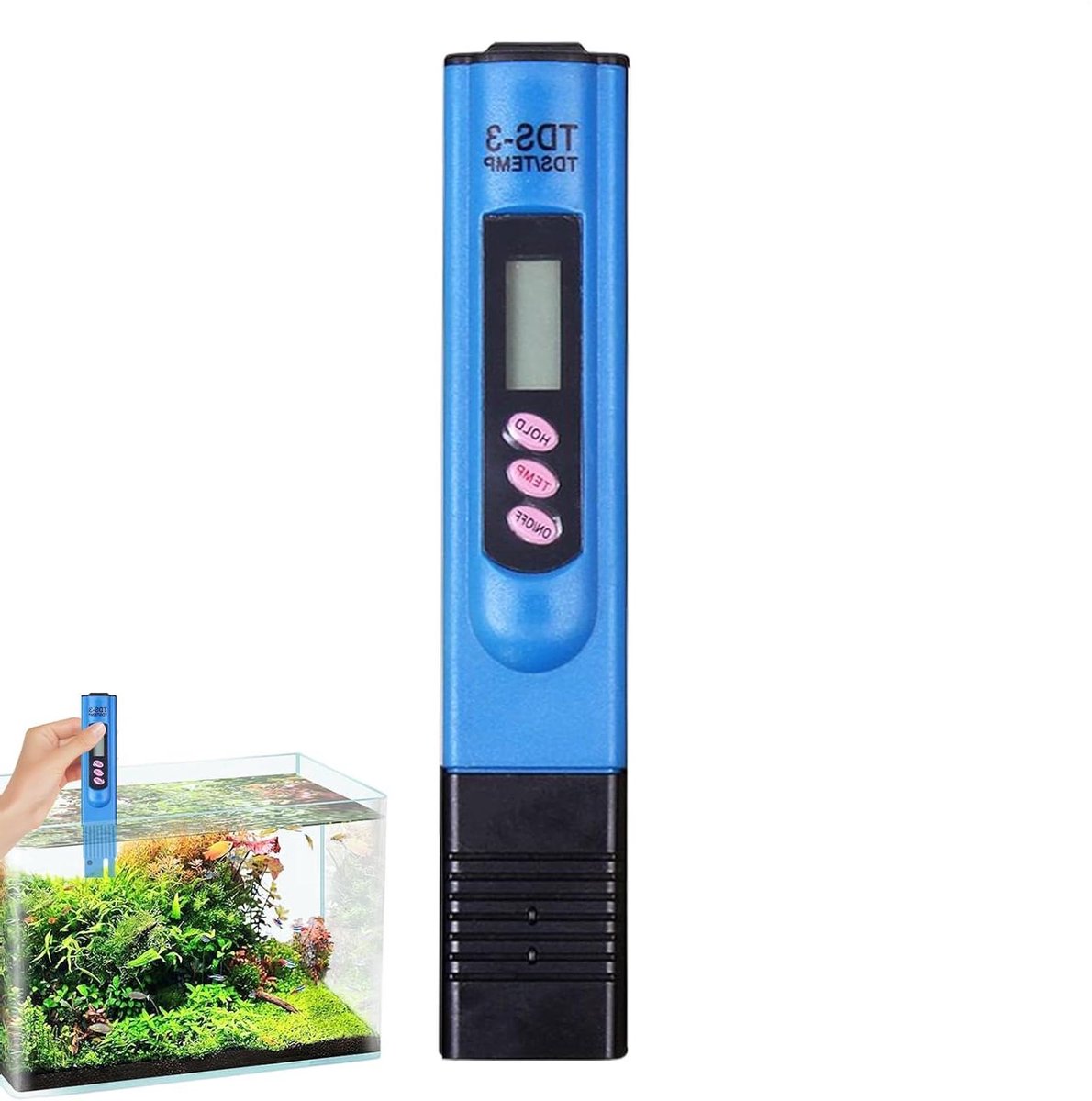 Water Tester - Meetapparaat Kwaliteit - Water Analyse - 2-in-1 Functie - 15.5 cm - Blauw