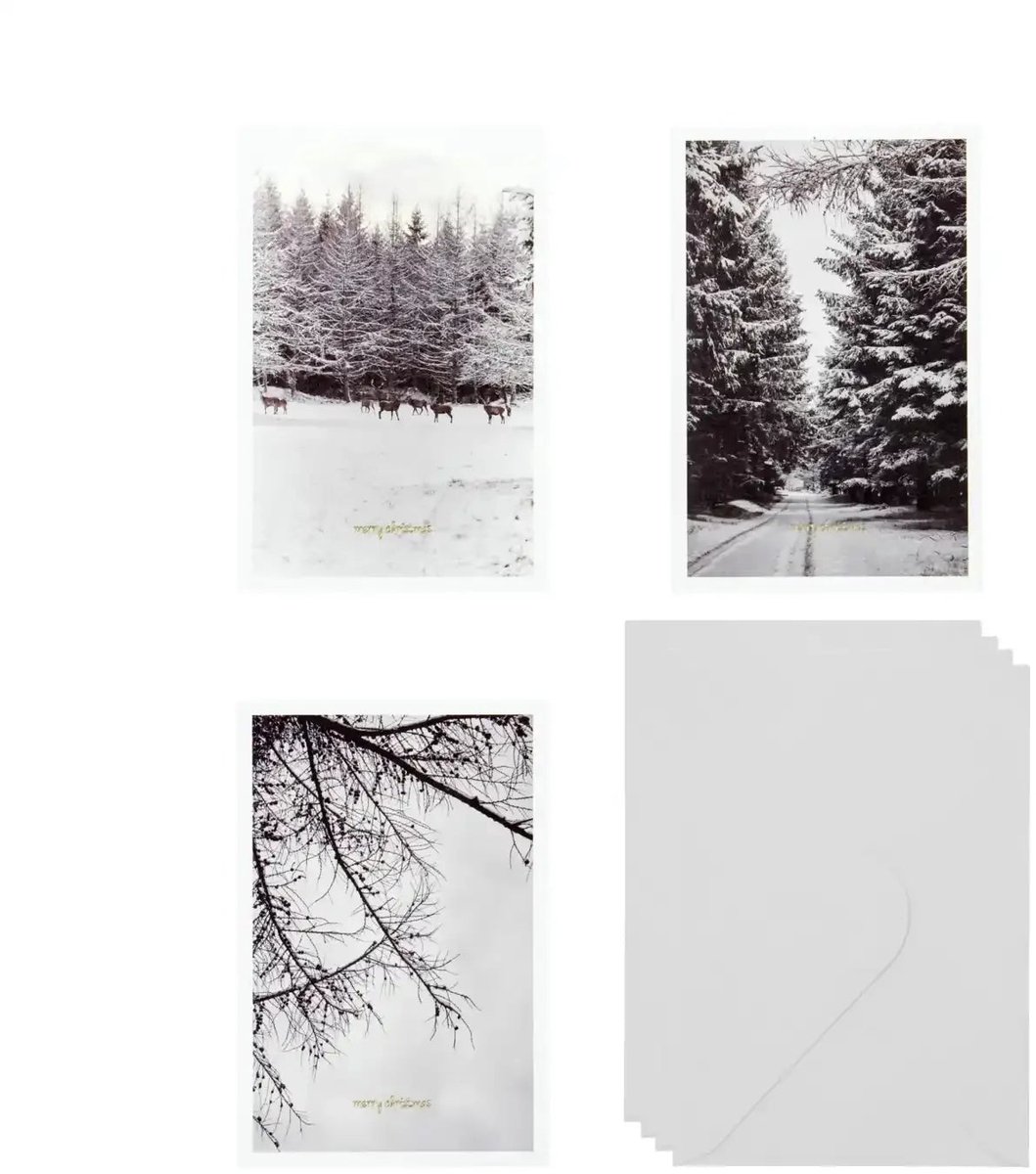 House Doctor Kerstkaarten Winter met envelop - 6 kaarten