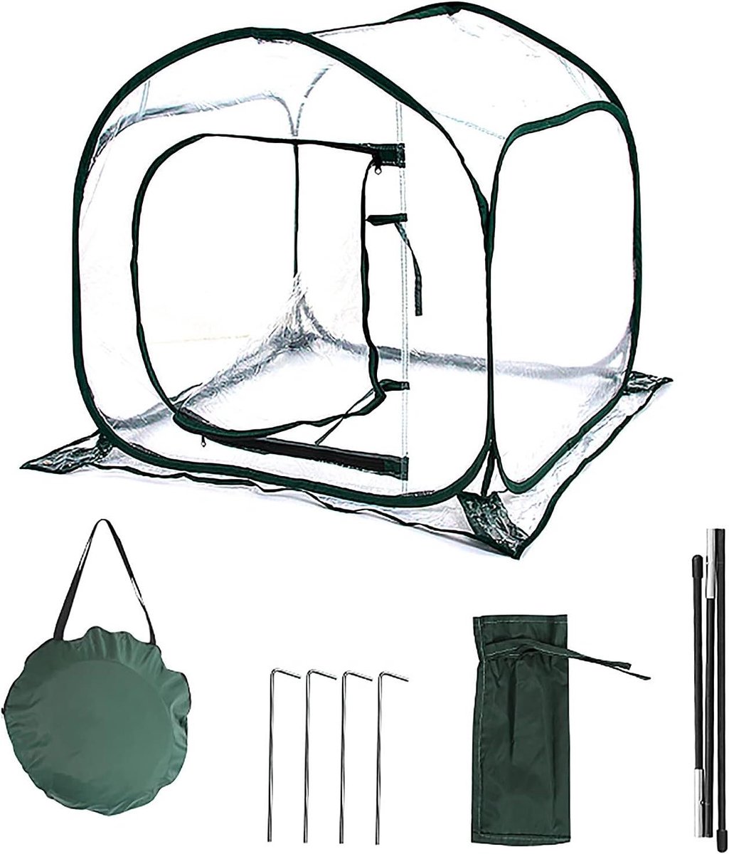 Geïsoleerde Tuinkas - Mini kas - Planten Kweken - Stevig Frame - 80x80x80cm - Transparant