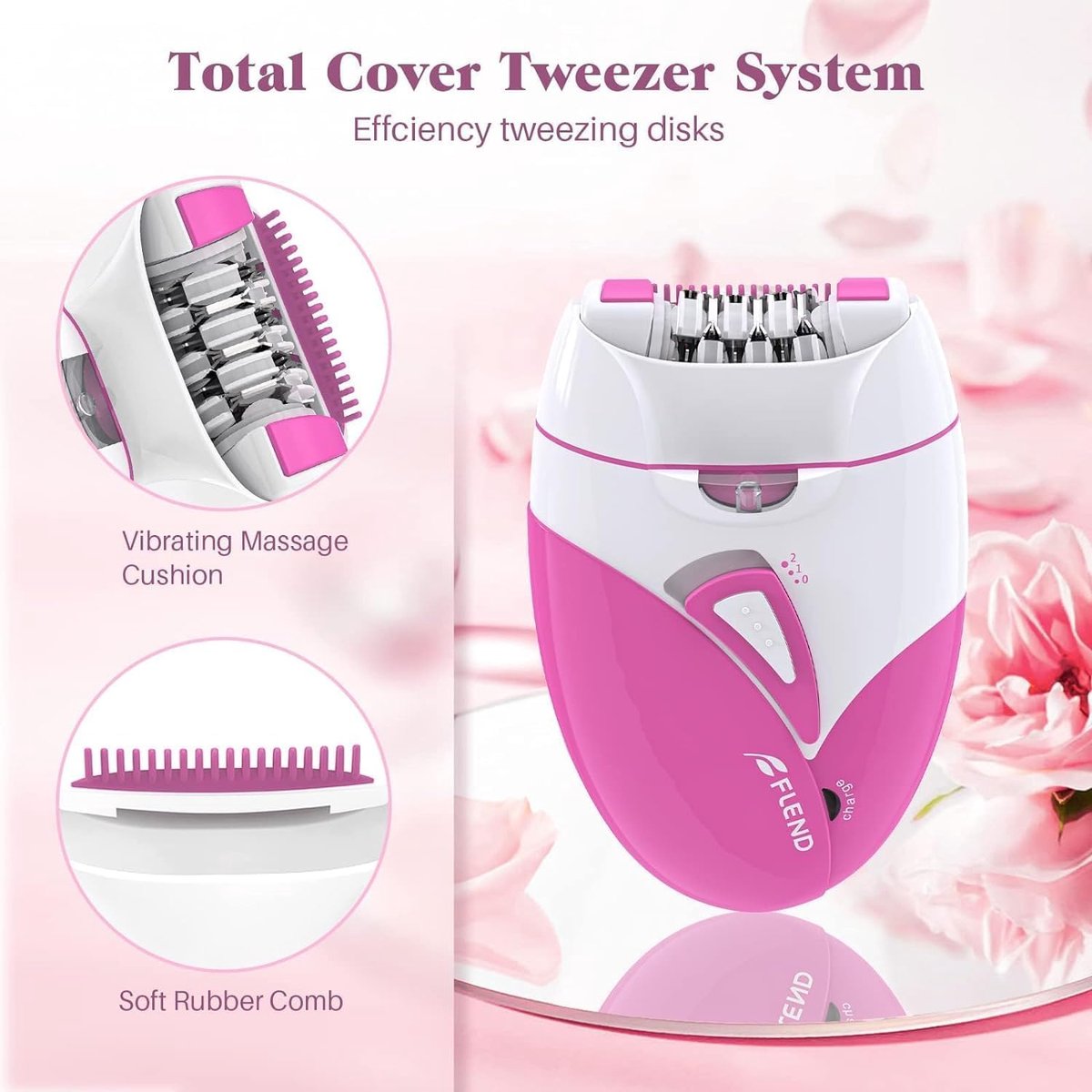 SnelShoppen - Epilator voor Vrouwen, 2 Snelheden, Smooth Glide Gezichts- en Lichaamshaarepilator, Haarverwijderaar voor Gezicht, Benen, Bikinigebied,