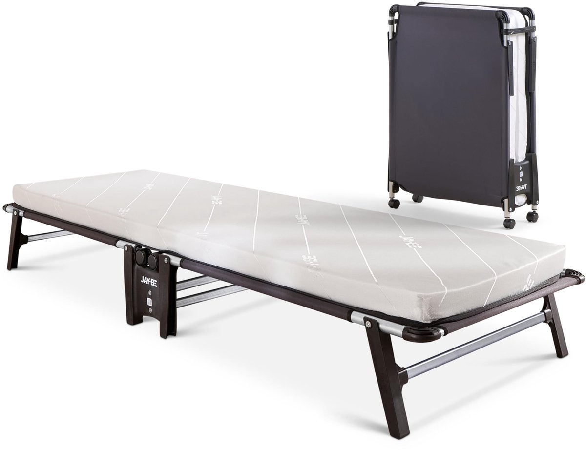 SnelShoppen - HE70 Hideaway Vouwbed Eenpersoons met E-fibermatras, Ideaal voor Logies, Gastenkamer, Camping, Compact en Lichtgewicht, Makkelijk Opvouw