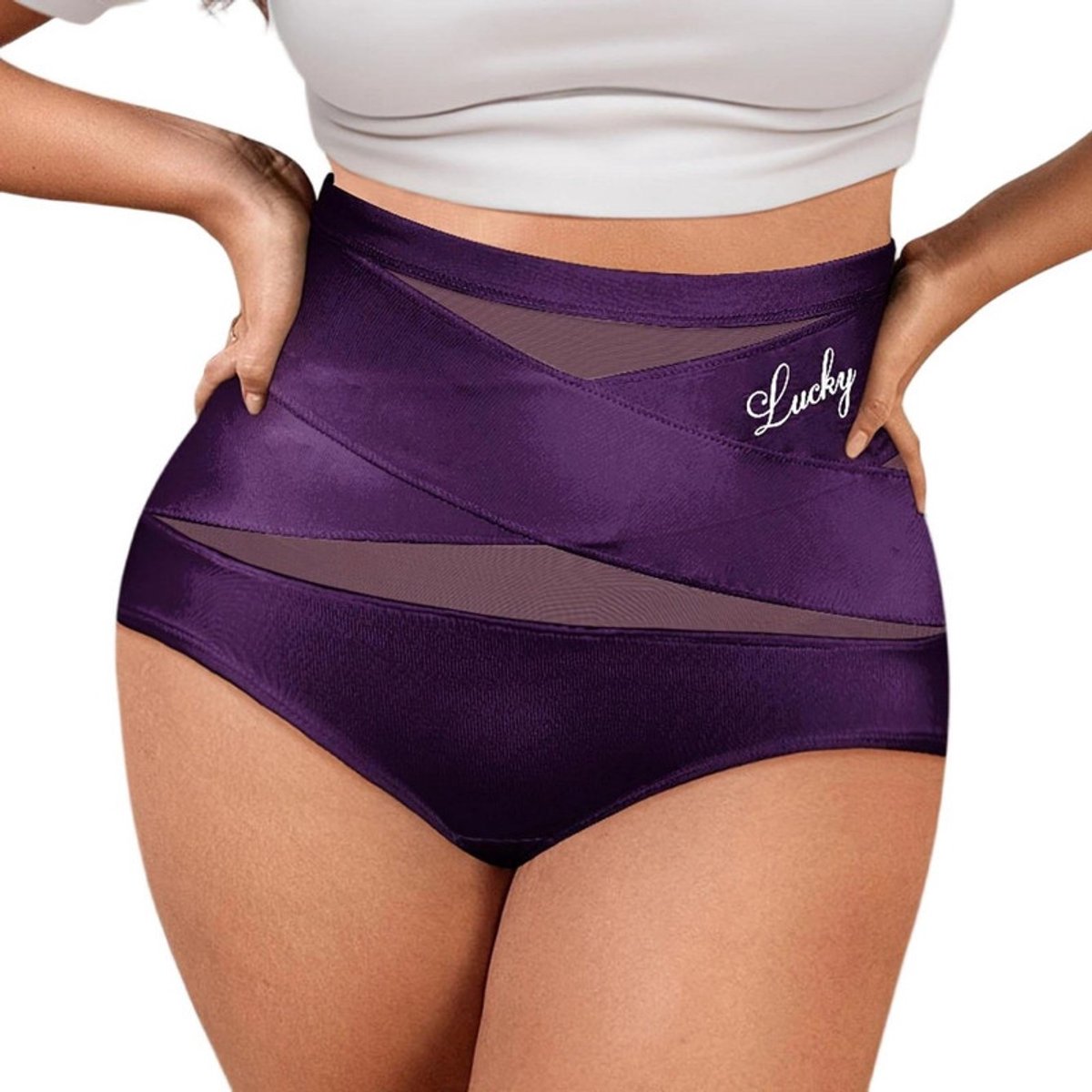 Damesondergoed - Maat 2XL - Taille 102-112 cm - Slipje met hoge taille - Onderbroek - Ademend ondergoed - Slipje - Corrigerend slipje - Damesondergoed - Damesondergoed voor thuis - Perfect om thuis te dragen