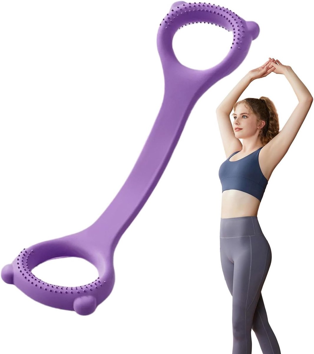 KZQ Armbanden met handsteun (18 kg) - Siliconen armtrainingsbanden - Stevig en duurzaam voor borsttraining - Geschikt voor mannen en vrouwen, ideaal voor yoga, pilates en fysiotherapie - Paars