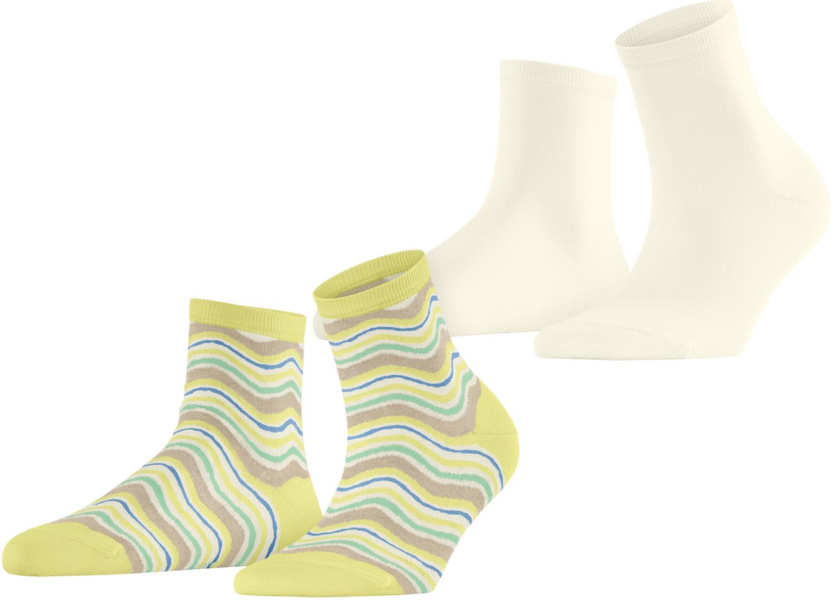 Esprit Watercolor 2-Pack gedessineerd katoen Multipack Sokken dames veelkleurig - maat 39-42