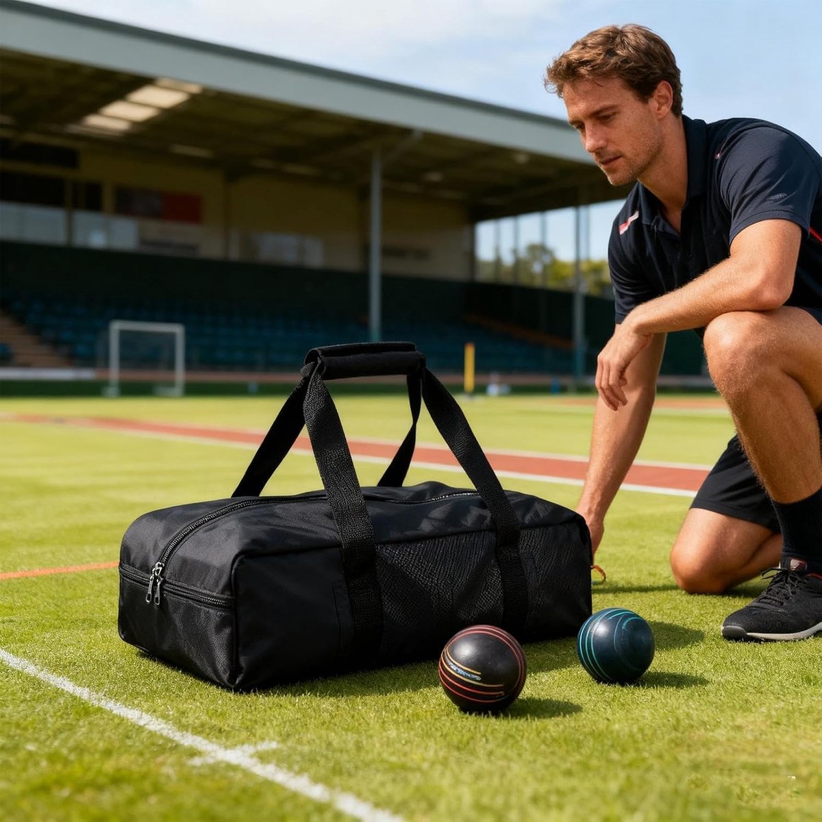 Jeu de boules Baltas - Sportbaltas Ballentas - Baltransport Organisatie - 8 Vakken Organizer - 43x24x11 cm - Grijs