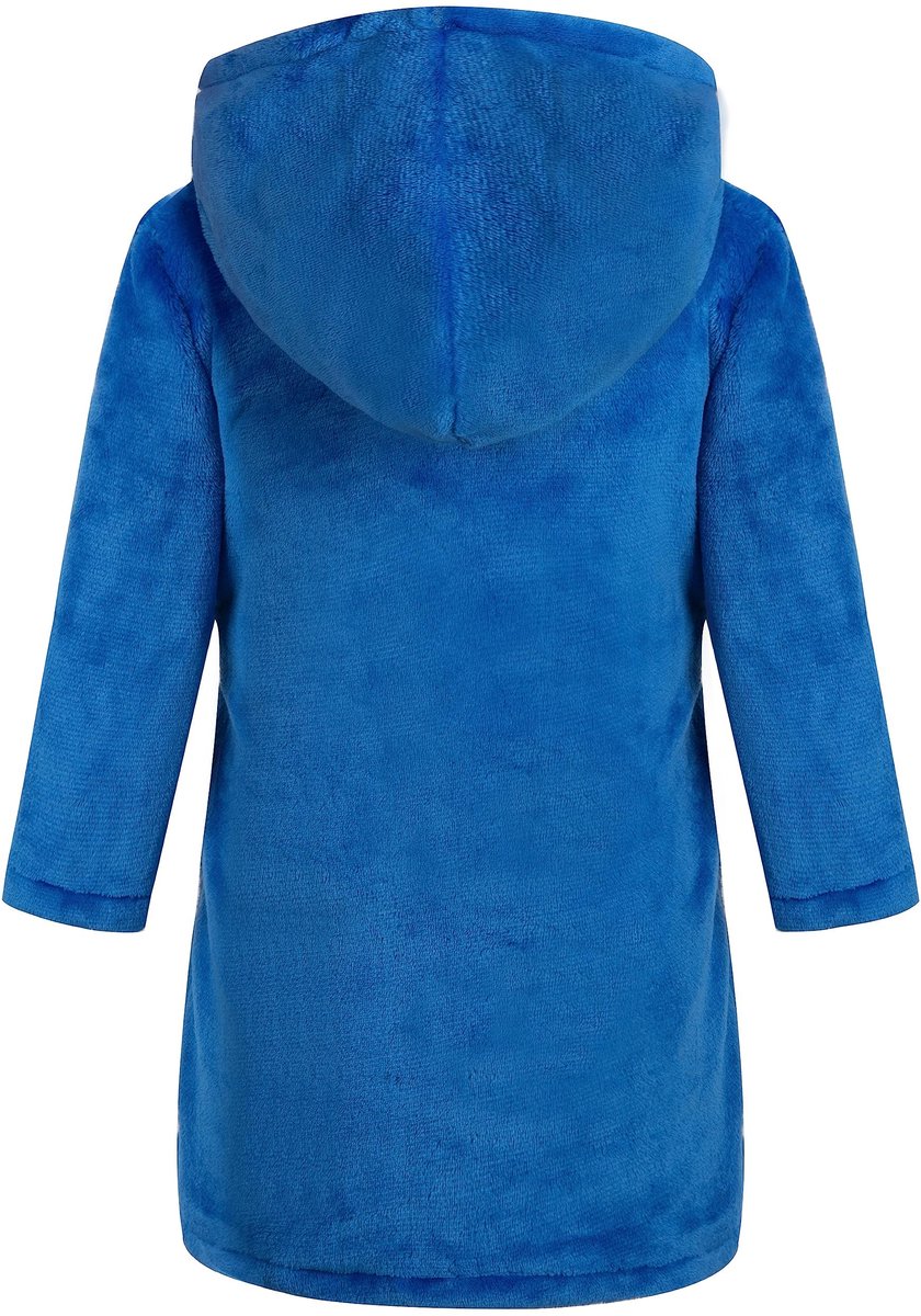 SnelShoppen - Zachte Badjas voor Meisjes en Jongens 2-9 Jaar - Capuchon Badjas in Blauw - Perfecte Pyjama voor Thuis, Feest en Relaxen - Maat 4-5 Jaar