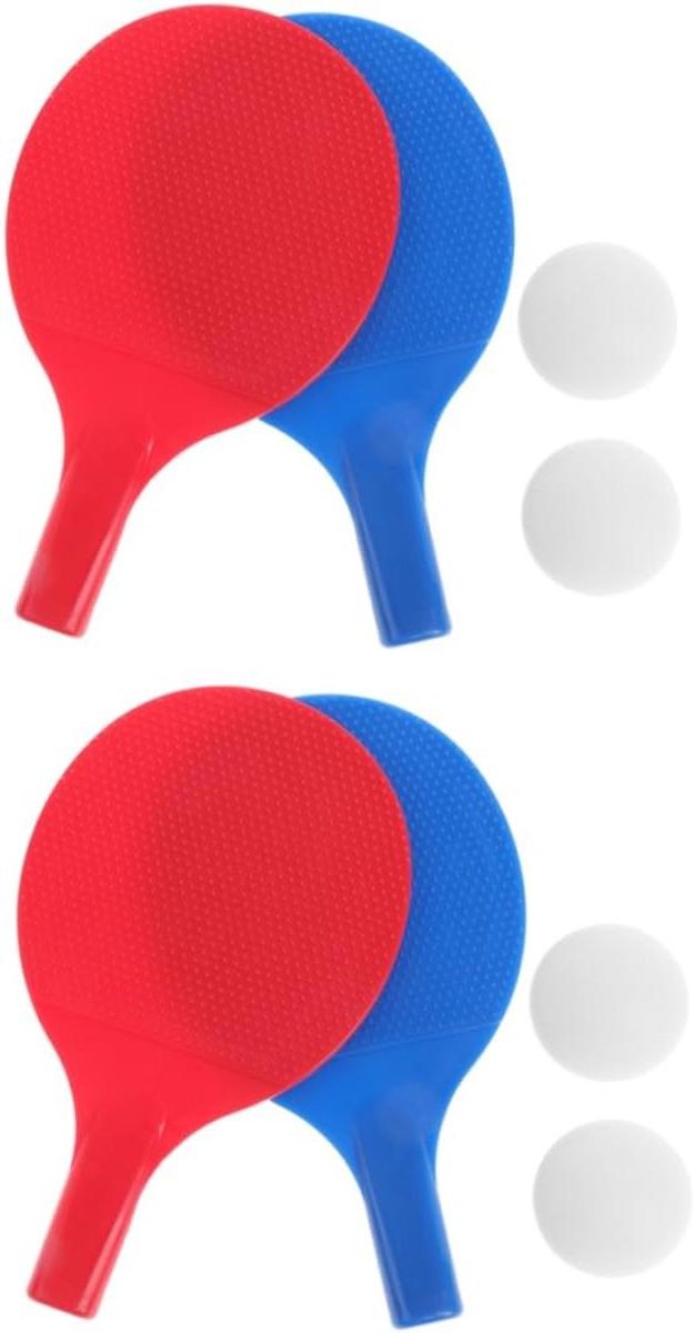 Tafeltennis Set - Pingpong Batjes - Vaardigheidsontwikkeling Kinderen - Kindvriendelijk Ontwerp - 17x10x1CM - Diverse Kleuren