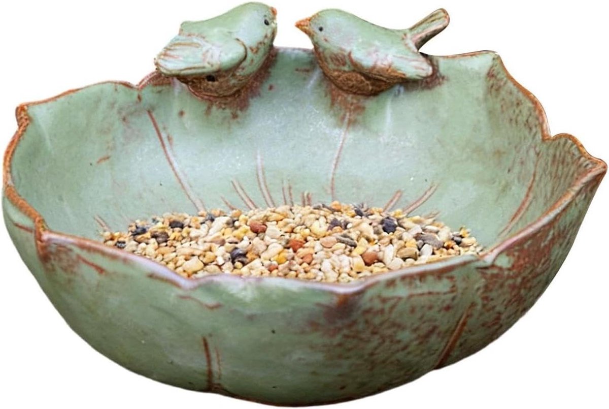 Vogelbad Keramiek - Waterbak Tuin - Vogels Aantrekken - Robuuste Constructie - 279 cm - Meerkleurig