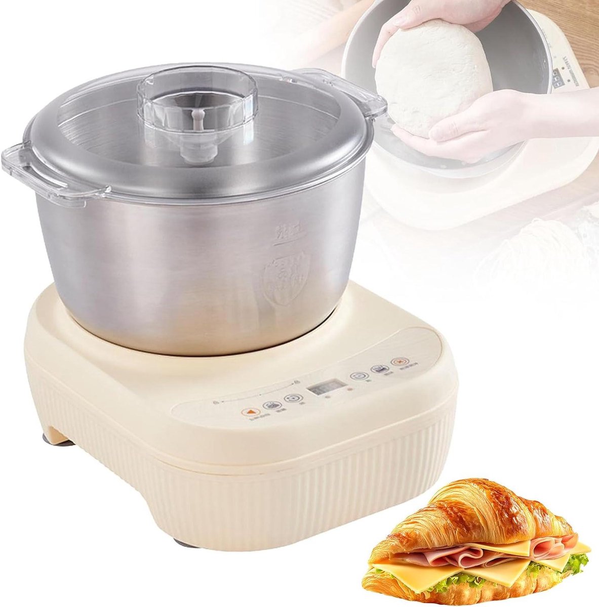 Elektrische Deegmixer - Deegmaker Kneedmachine - Brood Bakken - Met Fermentatie - 7 Liter - Wit