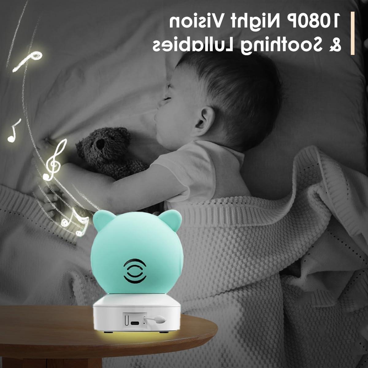 Babyfoon met Camera - Video Baby Monitor - Baby Bewaken - 360 Graden Draaibaar - 5 Inch Scherm - Wit