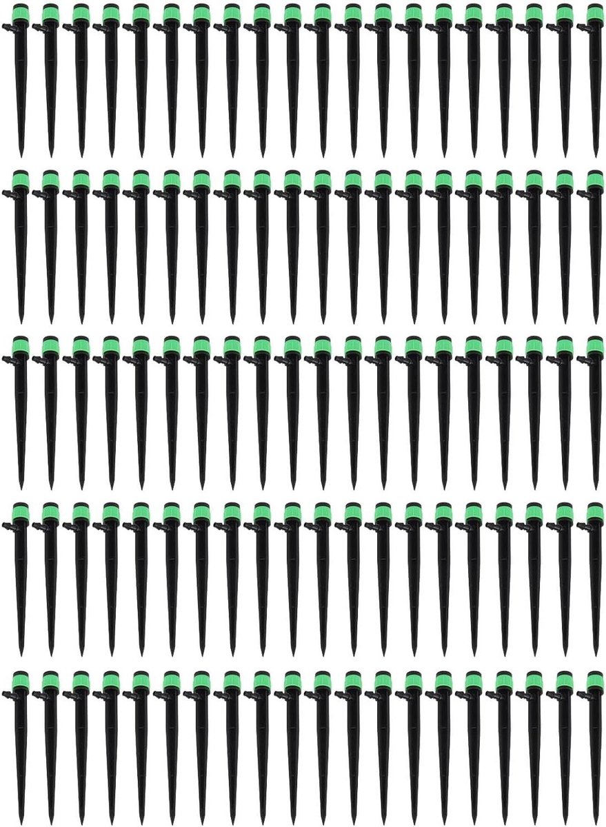 Druppelsprayers Tuin - Waterdruppelaars Irrigatie - Planten Water Geven - 360 Graden Verstelbaar - 100 Stuks - Groen