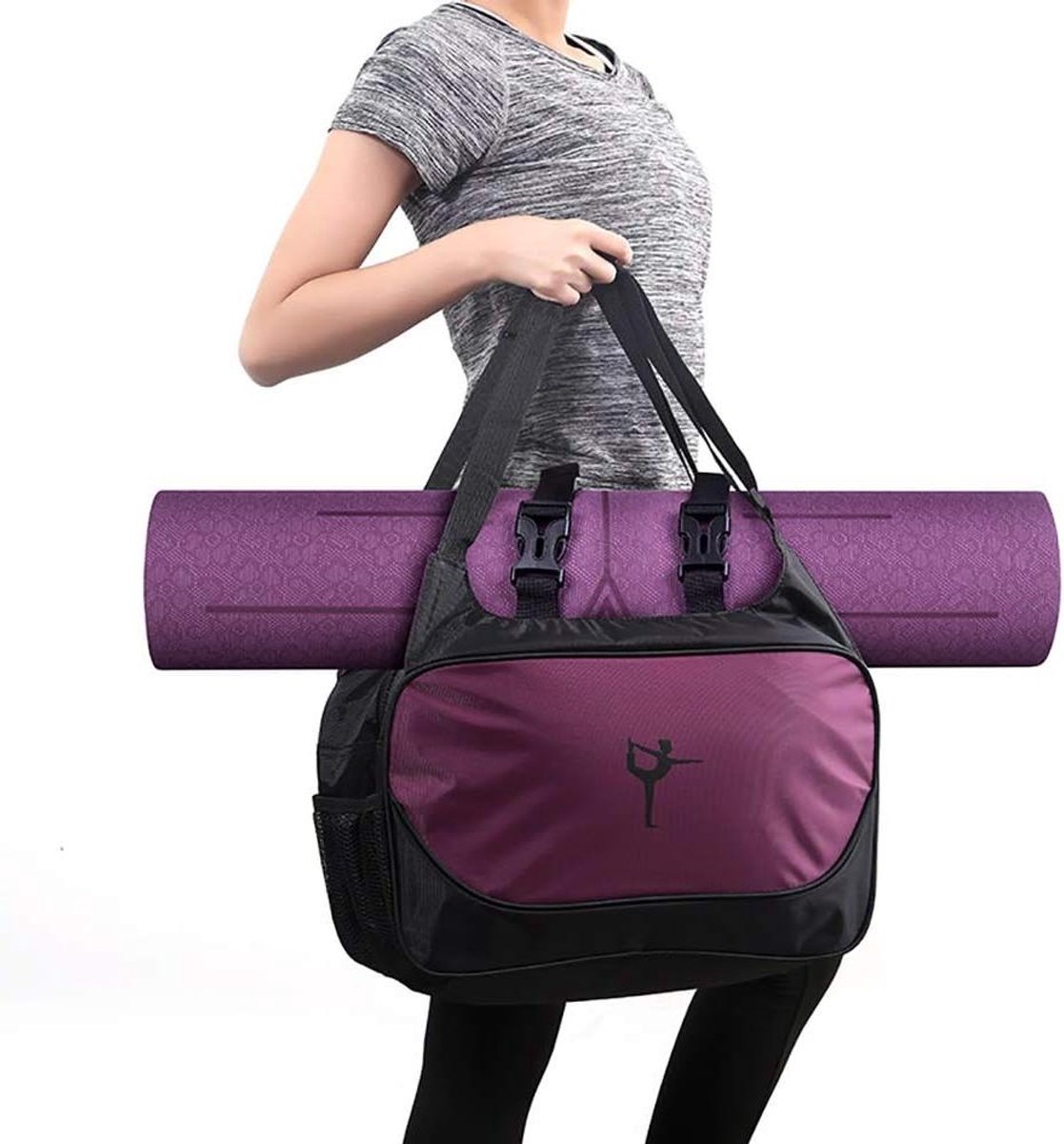 Sportieve Yogamat Tas - Draagtas Fitness - Sportbenodigdheden Opbergen - Waterdicht Nylon Materiaal - 43 x 15 x 24 cm