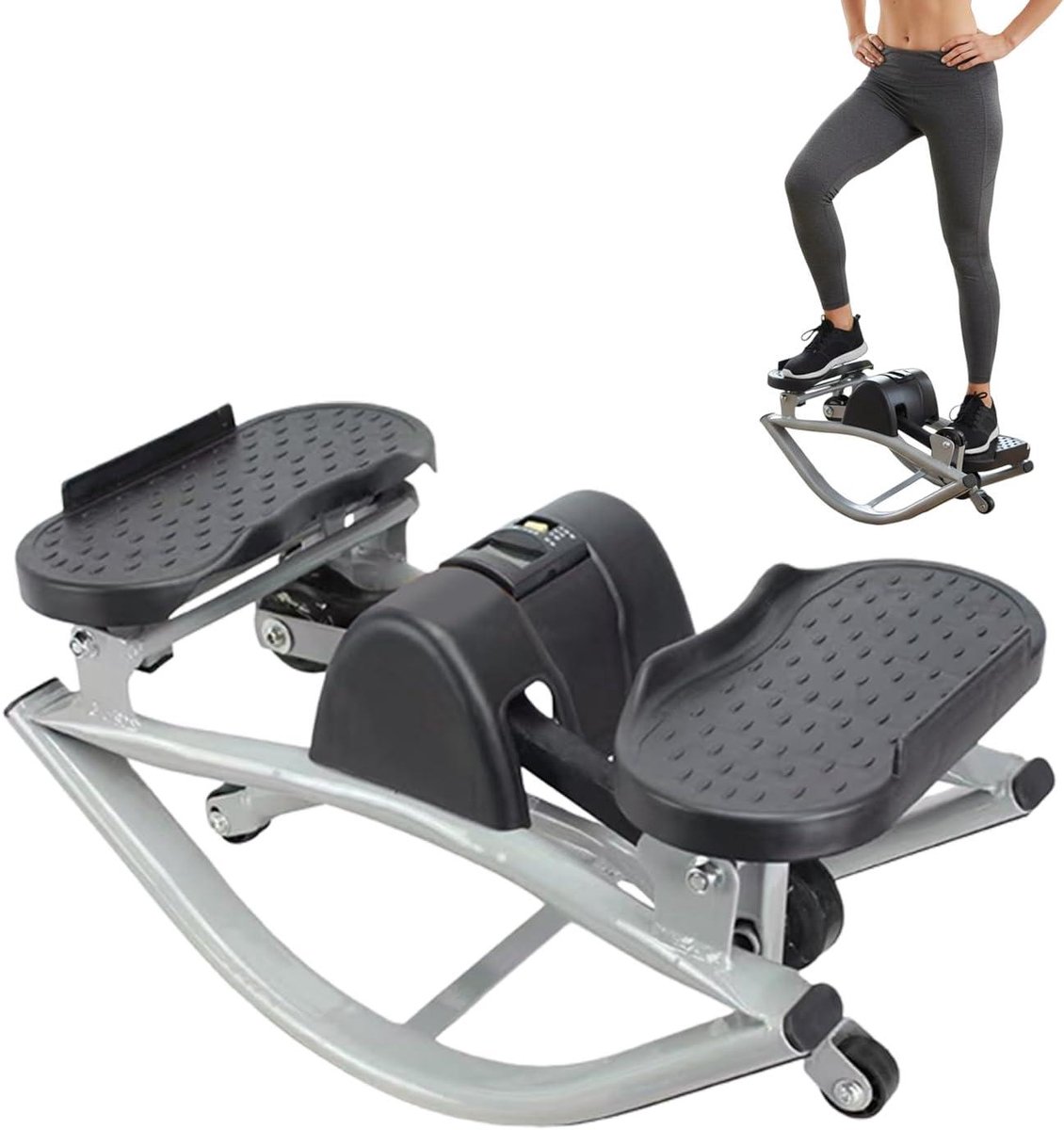 Stepper Machine - Oefenapparaat Fitness Trainer - Thuis Trainen - Hydraulische Stille Technologie - 68 kg - Zwart
