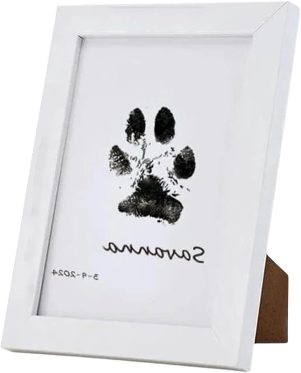 Pootafdrukset Huisdier - Honden Pootafdruk Kit - Aandenken Maken - Inktloos Ontwerp - 14.7x10.9x1.2cm - Wit