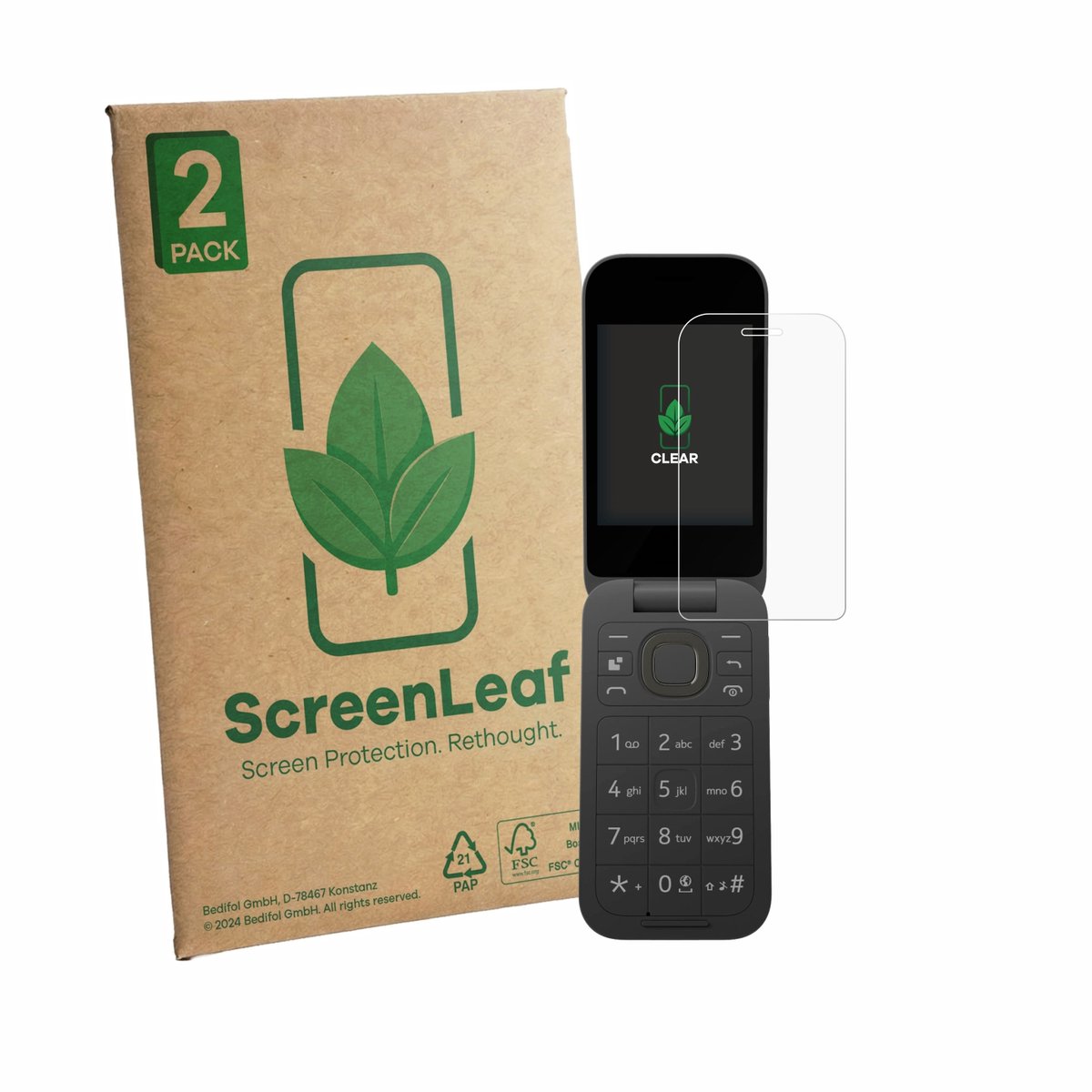 2 Stuks Screenprotector voor HMD 2660 Flip 4G - Hoogwaardige Beschermfolie transparant