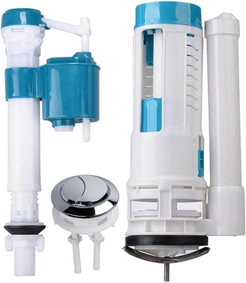 Toilet Accessoireset - Watersysteem Onderdelen - Toilet Reparatie - Hoge Druk Mute - 3 stuks - Wit/Blauw