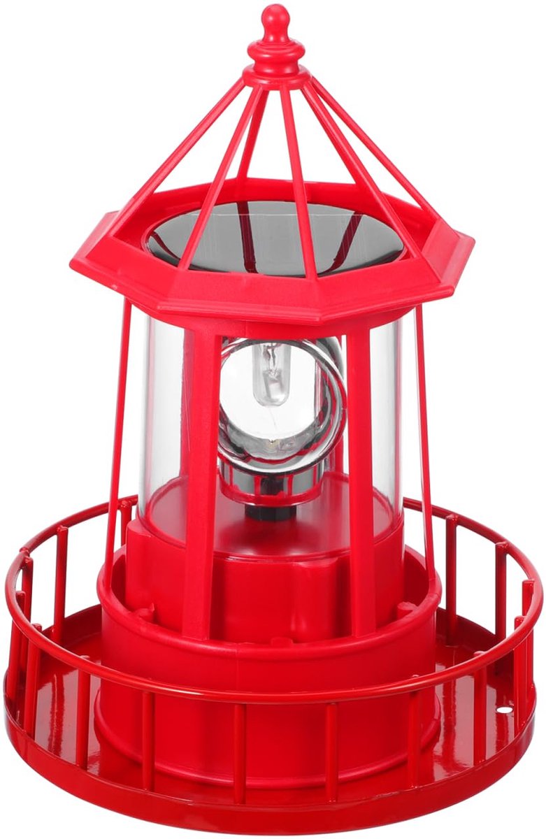 Dailygoods - Zonne-energie Tuinlantaarn - Miniatuur Nautische Vuurtoren met LED Verlichting