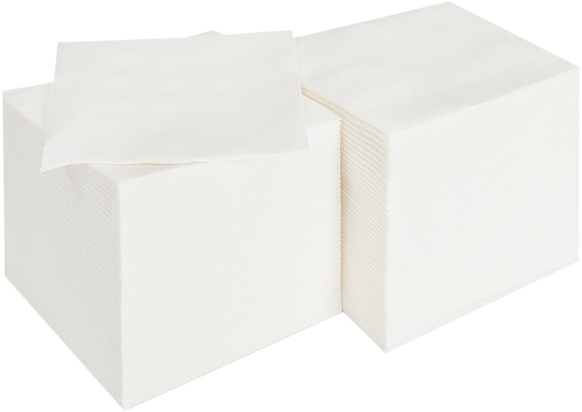 Dailygoods- Wegwerpservetten 20 x 20 cm - Cocktailservetten - Super absorberend - Feest/brouwservetten - 100 stuks - Wit
