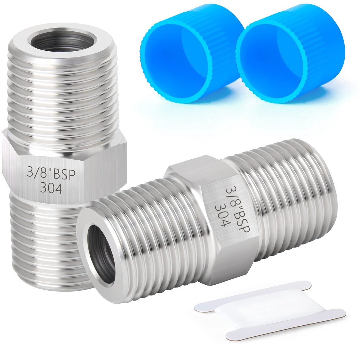 Dailygoods - 2 Stuks 3/8" Male Draad Verzonken Hex Nippel Connector