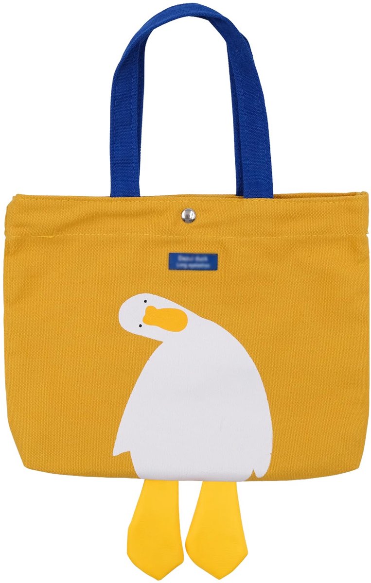 Dailygoods - Leuke Canvas Draagtas met Gele Eend - Herbruikbare Handtas voor Vrouwen