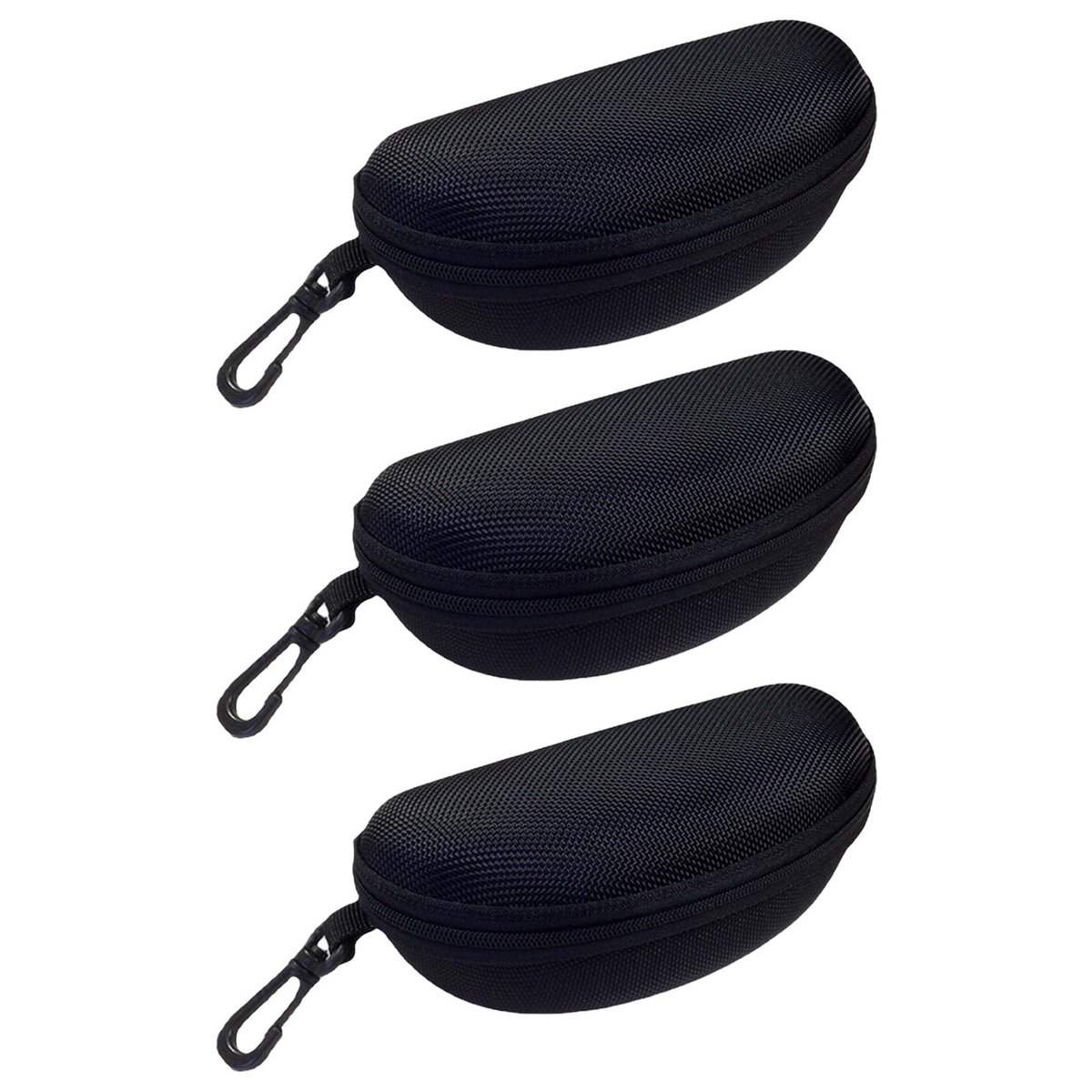 Dailygoods - 3 Stuks Zwarte Bril Etui - Voor Zonnebrillen en Leesbrillen