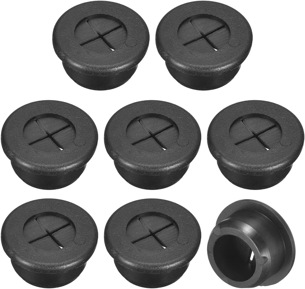 Dailygoods - 8 Stuks Flexibele Rubber Kabeldoorvoeren - Organiseer je Kabels Efficiënt