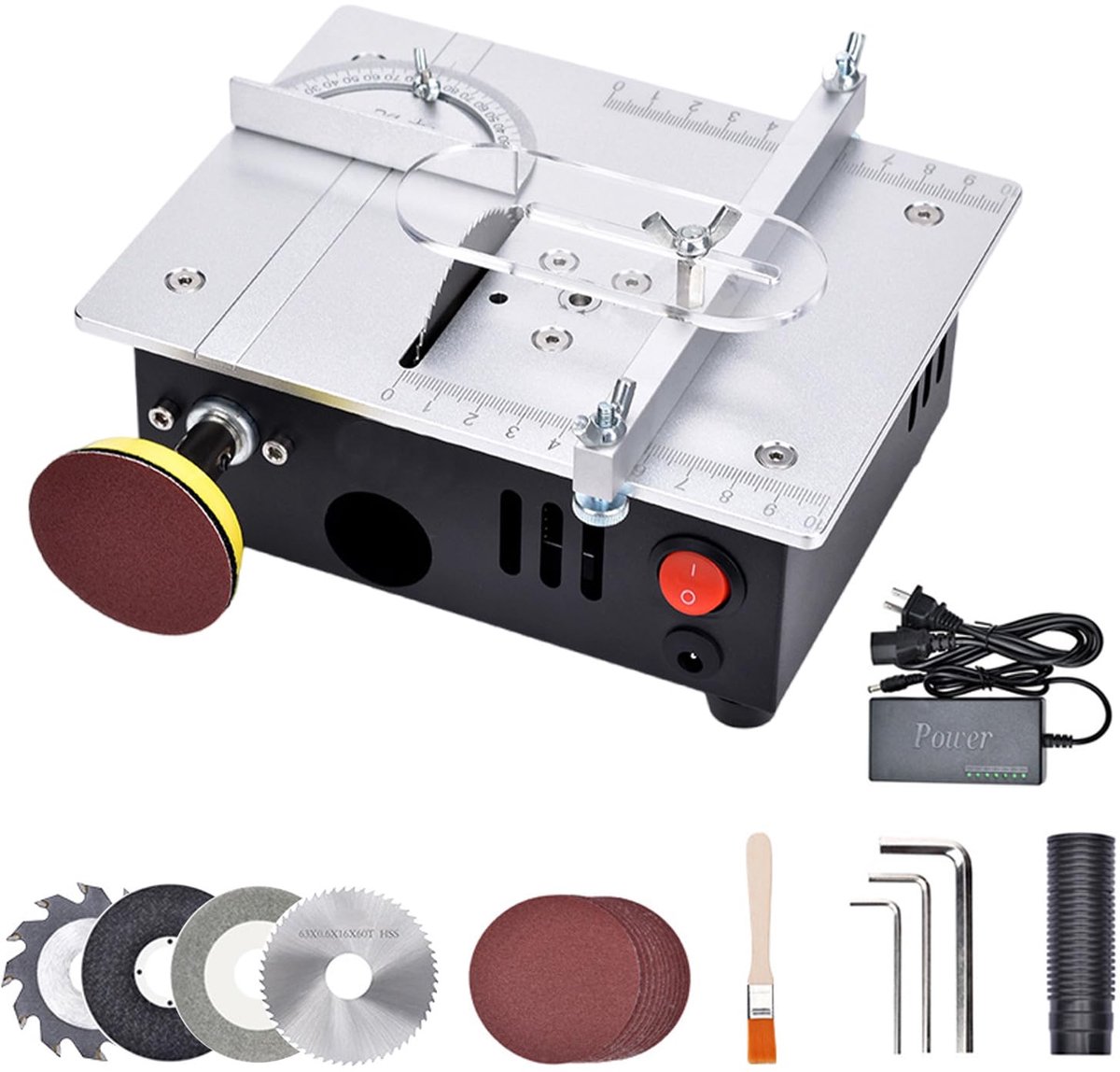 Dailygoods - Mini Tafelschijfzaag - Multifunctionele Cirkelzaag met 7 Snelheden