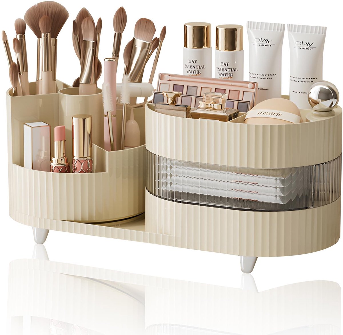 Dailygoods - 360° Draaibare Make-up Organizer - 3-laags Cosmetica Opslag voor Badkamer