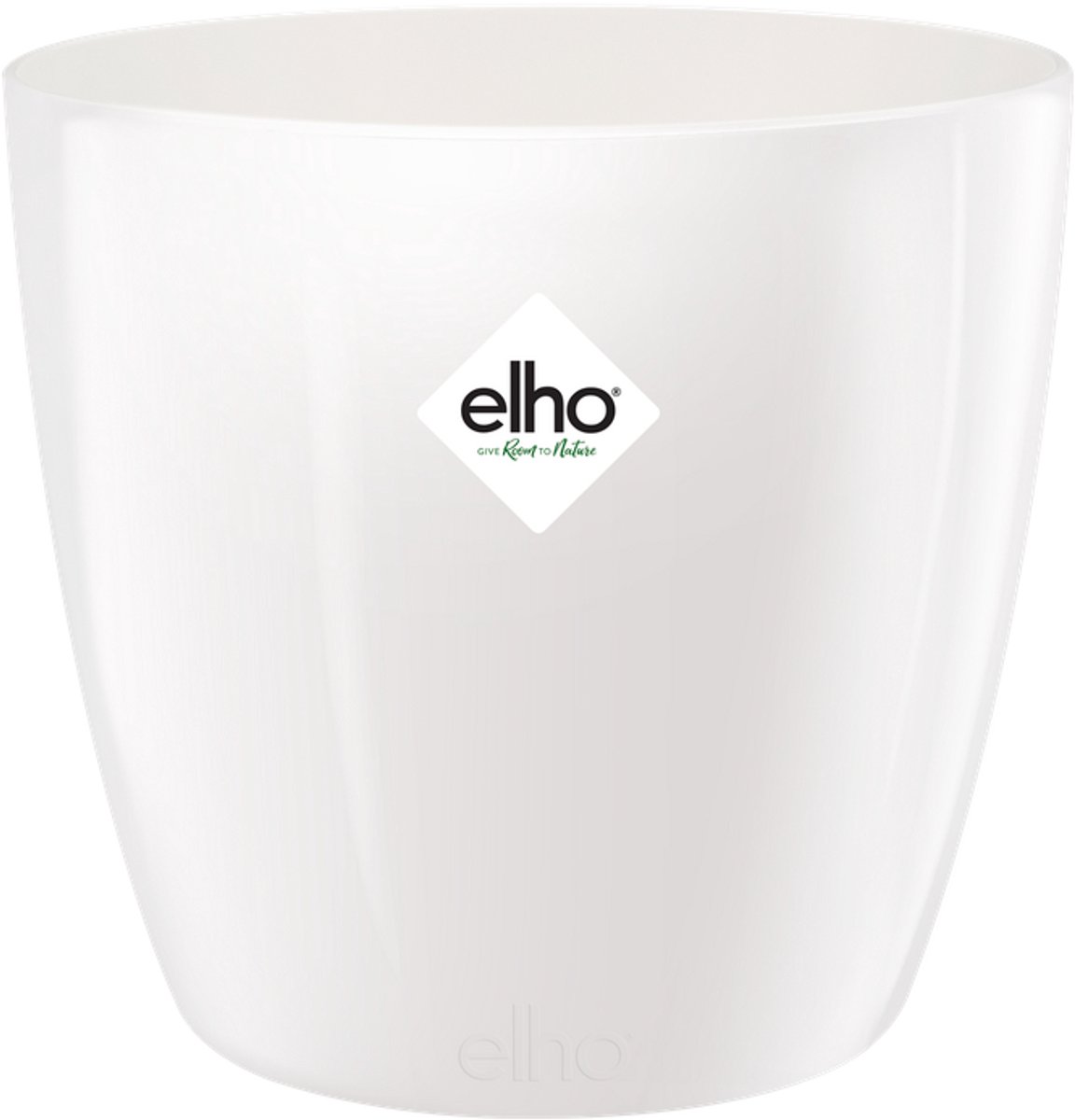 Elho Brussels Diamond Rond 18 - Bloempot voor Binnen - Ø 18.1 x H 16.2 cm - Wit