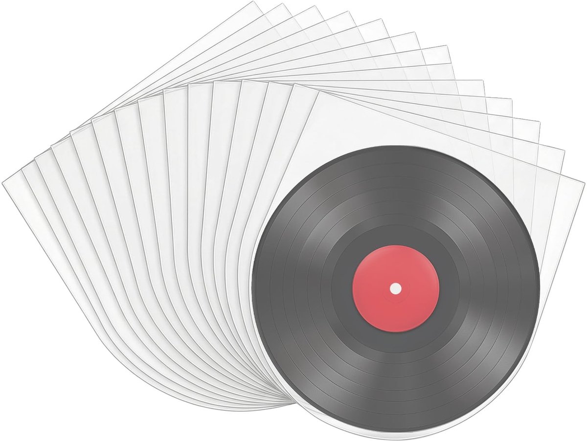 Dailygoods- Vinylhoezen 100 stuks - Binnenhoezen - Antistatisch - LDPE-bescherming - Halftransparant - 17,8 cm (7 inch) - Platenhoezen