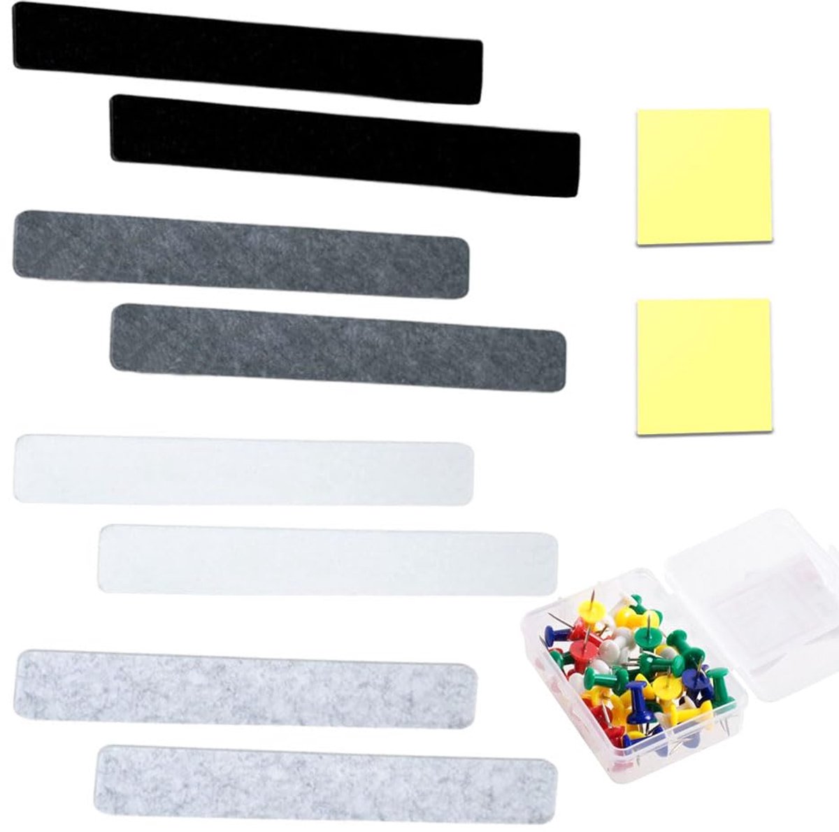Dailygoods - Zelfklevend Kurkbord - 8 Stuks Wandkurk met 50 Pinnen en 100 Notities