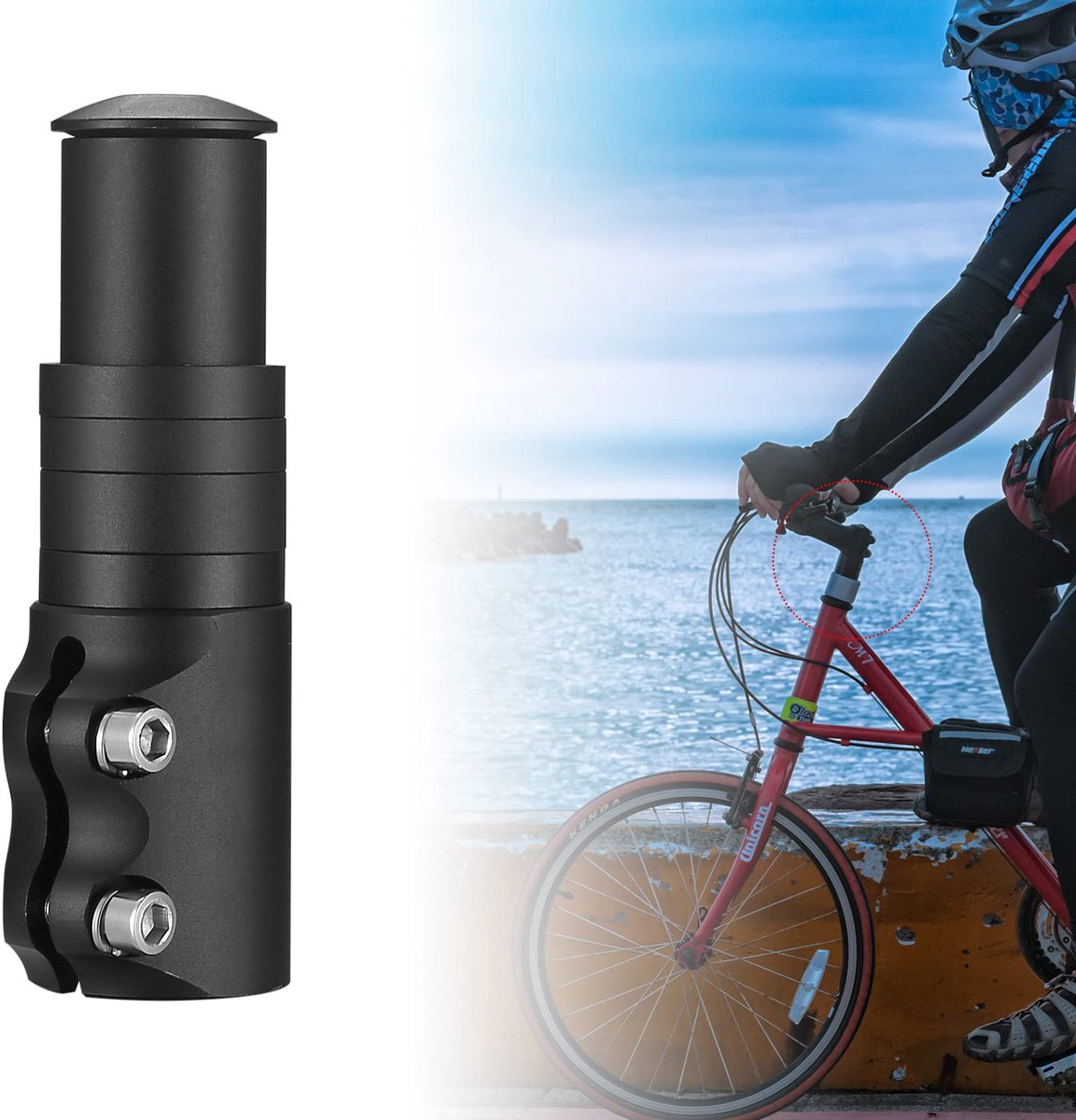 Dailygoods - Fiets-stuurpen Hoogteadapter van Aluminiumlegering voor Mountainbike en Racefiets