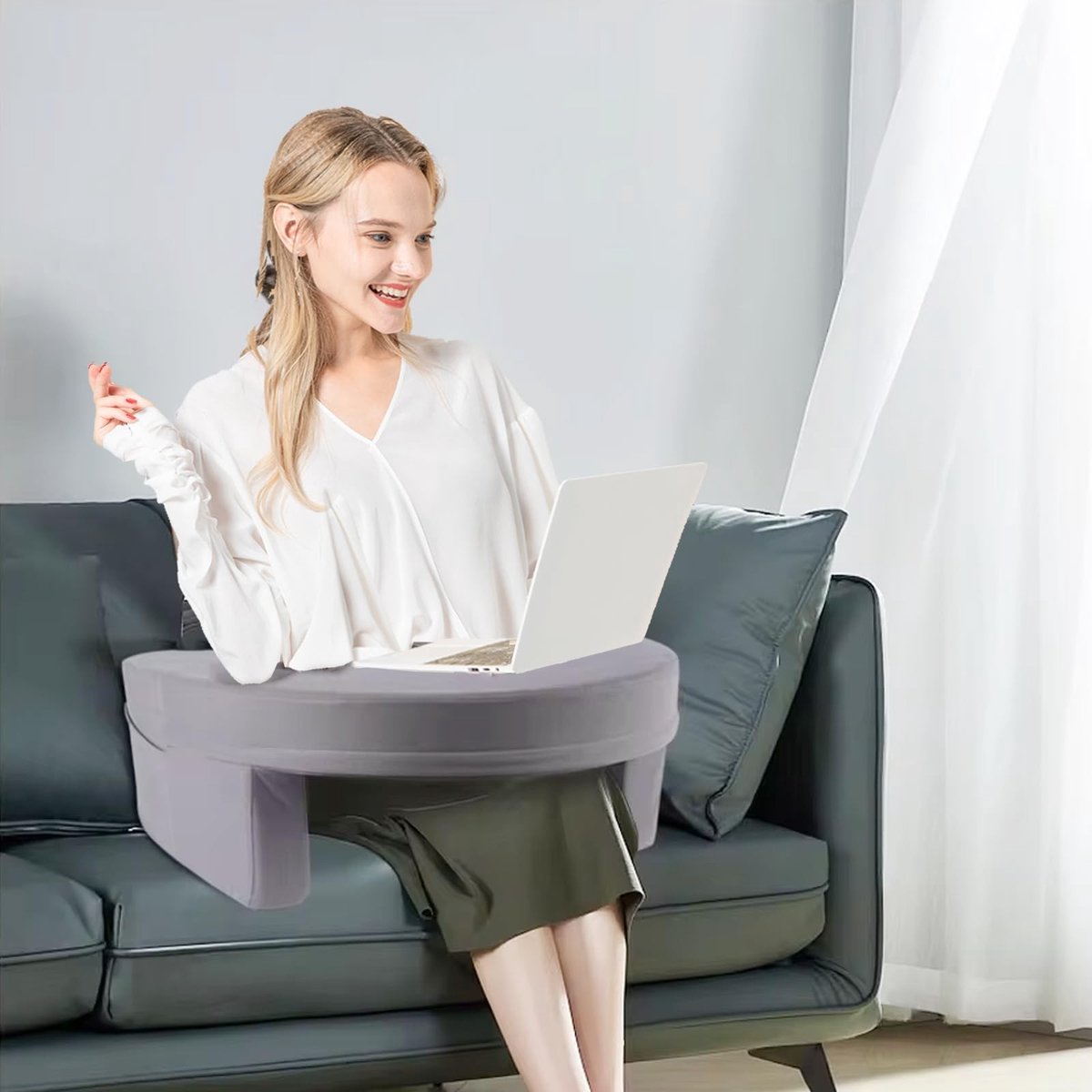 Dailygoods - Ergonomische Laptopstand Bed met Geheugenfoam en Zakjes