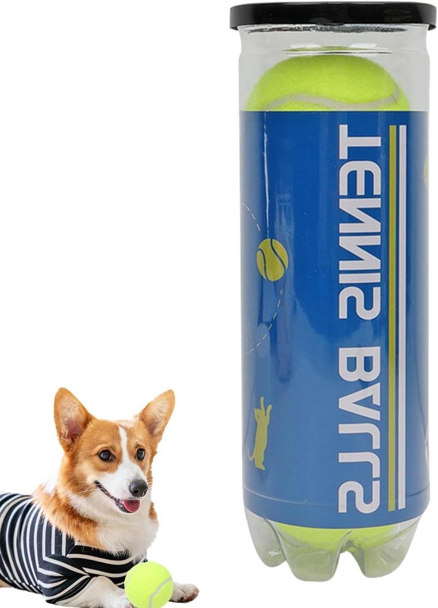 Hond Tennisballen - Puppy Trainingsspeelgoed - Interactieve Speltijd - Duurzaam Vilten Materiaal - 6.5 cm doorsnede - Fluorescerend Groen