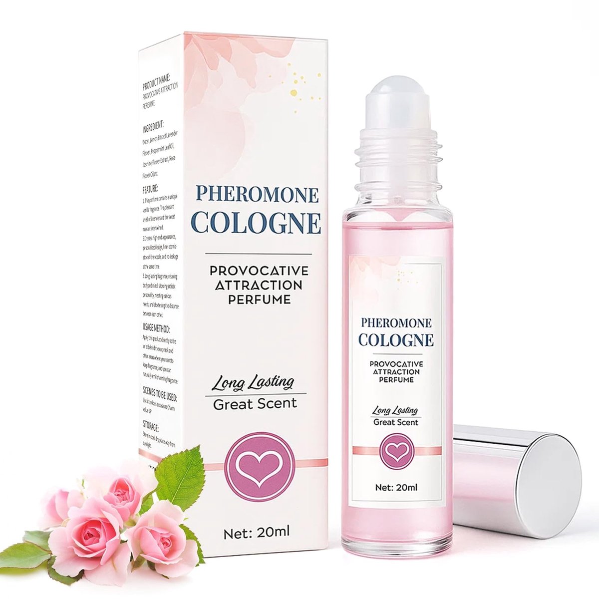Dailygoods- Feromonenparfum 20 ml - Roll-on - Langdurige geur - Verleidelijke geurnoten - Etherische oliën - Versterkt vrouwelijkheid - Parfum