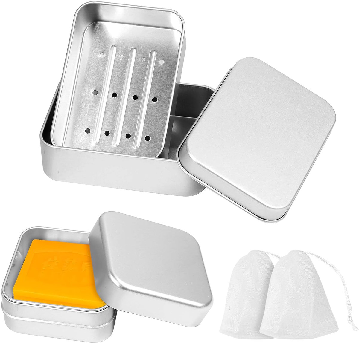 Dailygoods - Waterdichte Aluminium Zeepdozen - Set van 2
