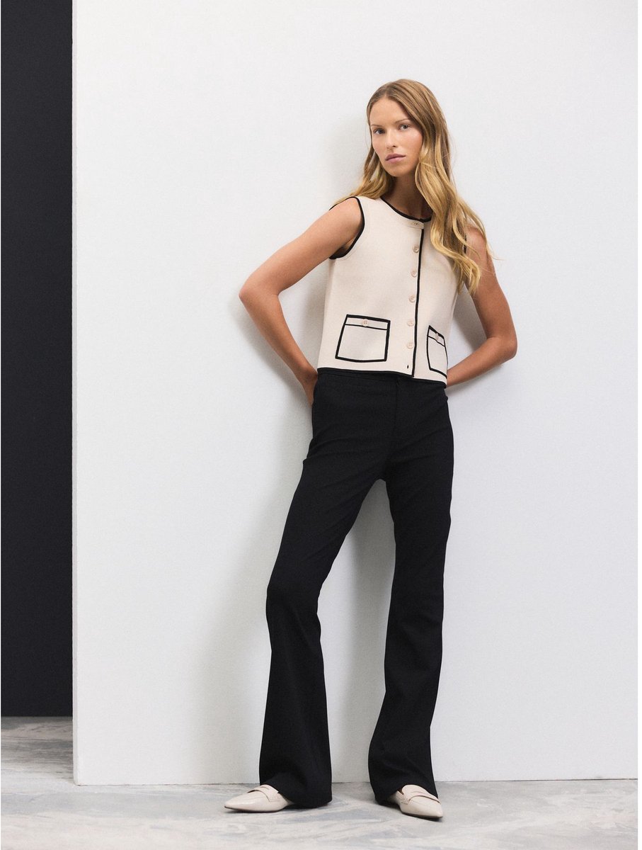 Next - Dames - Denim legging van jersey met flared pijpen - Zwart