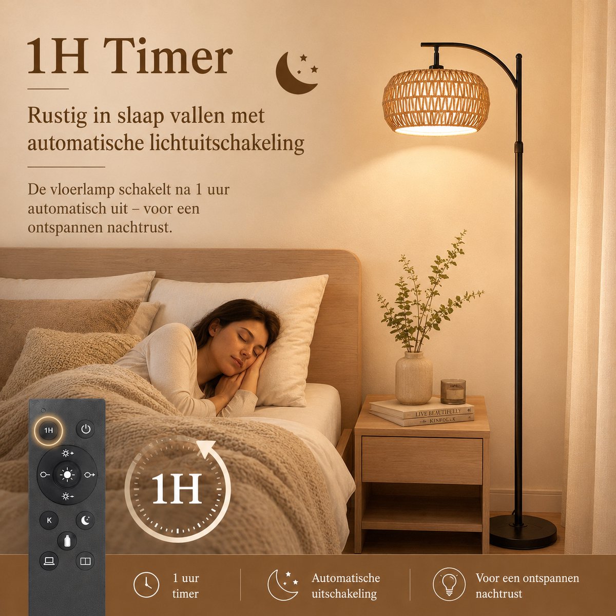 MUPOO boho rotan vloerlamp met slimme LED thumbnail 6