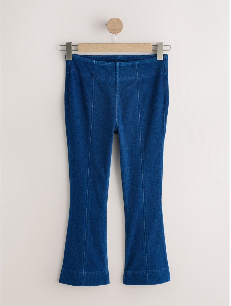 Next - Dames - Cropped jersey denim caprilegging met bootcutpijpen - Blauw