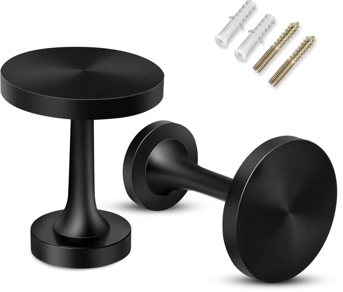 SnelShoppen - Gordijn Holdbacks Zwarte Tiebacks Haken Gordijnhouders voor Muur, Medaillon Gordijn Pull Backs Wandmontage 2 Pack - Perfect voor Woonkam