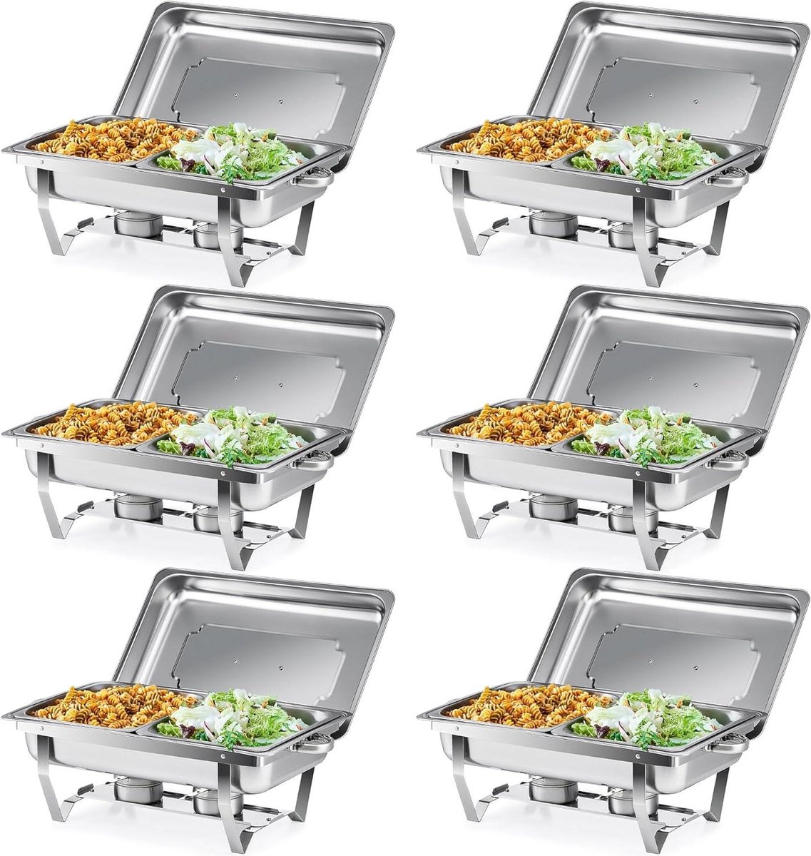 Chafing Dish - Warmhoudcontainer Rechaud - Buffet Warm Houden - Roestvrij Staal - 9 Liter - Zilver