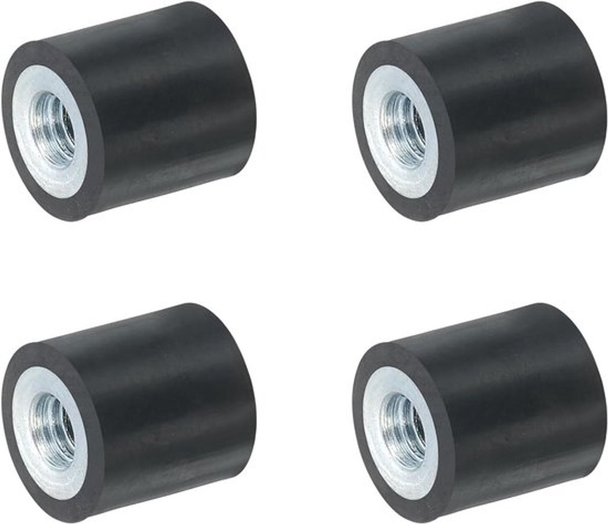 Rubberen schokdempers 10x10 mm M4 (4 stuks) - Trillingsisolerende houders