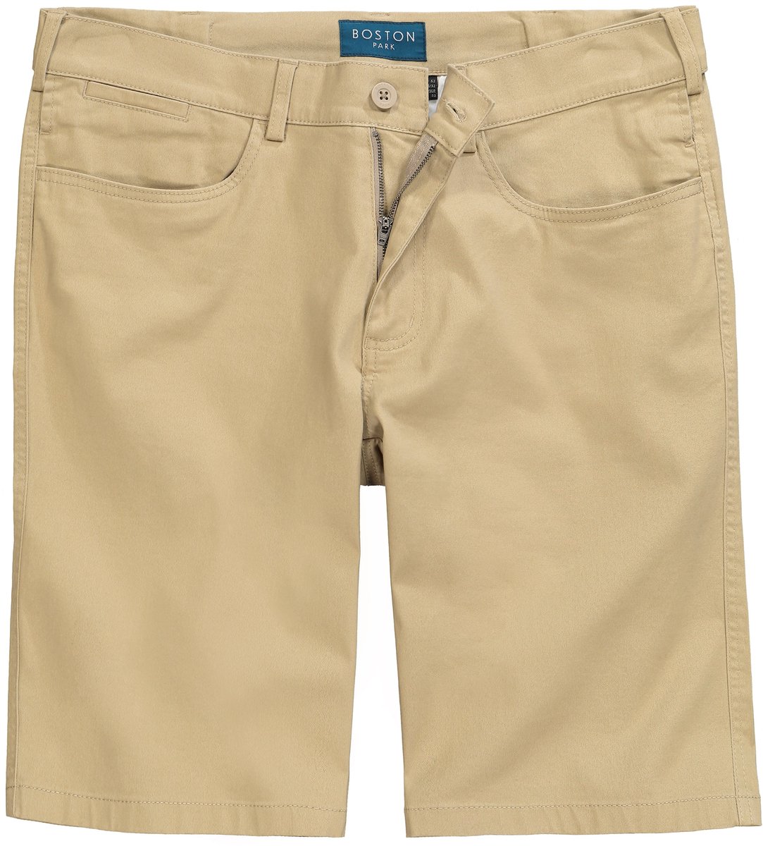 Boston Park - Heren - Bermuda van twill traveller-band regular fit - Zand - Maat 72