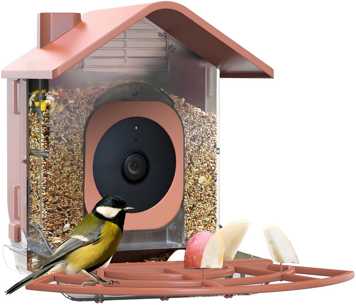 SnelShoppen - Vogelvoederhuis met Camera Bevestiging - Weerbestendig, Grote Capaciteit 1.6LB - Wildlife Monitoring Station voor Tuin en Buiten