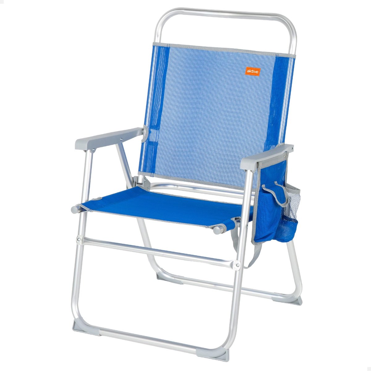 SnelShoppen - Opvouwbare Strandstoel Blauw - Stevige Campingstoel - 57x51x89 cm - Ideaal voor Strand, Tuin, Feest - Lichtgewicht en Ruimtebesparend