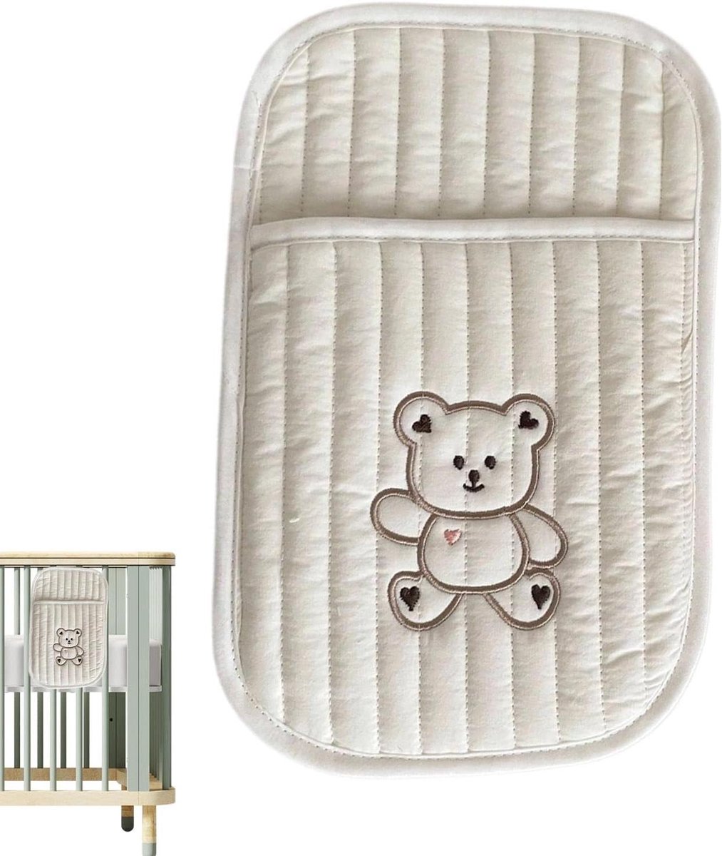 Bed Organizer Zak - Nachtkastje Opberger - Babykamer Organiseren - Stevige Interne Vulling - 36x26 cm - Grijs