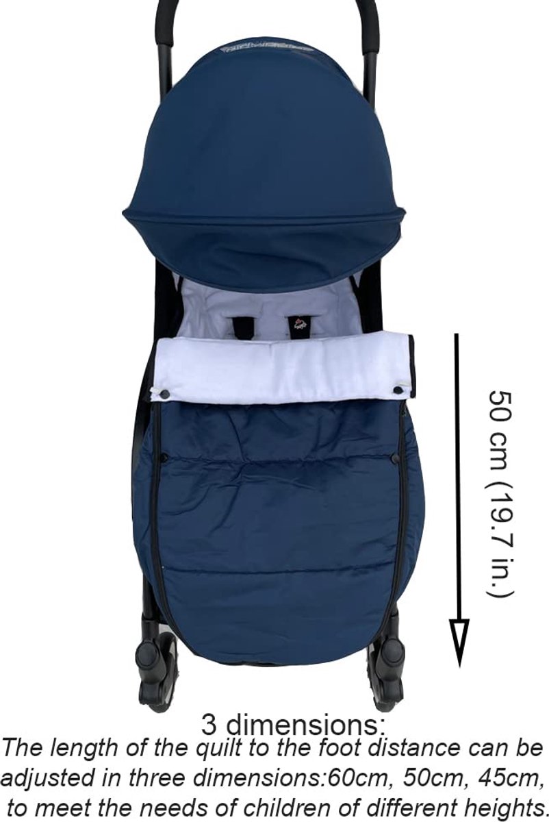 SnelShoppen - Universele Kinderwagen Voetenzak voor Babyzen, Stokke en Bugaboo - Wind- en Koudbestendig Materiaal - Gemakkelijk Schoon te Maken - Blau thumbnail 3